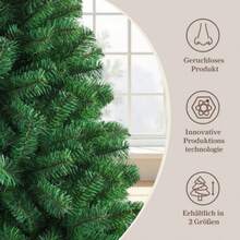 Künstlicher Weihnachtsbaum Tannenbaum 180 Cm Mit 900 Zweigen – Dichte PVC-Nadeln, Stabilir Metallfuß & Inklusive Lichterkette - Green - View 3