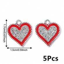 5Pcs Heart Design DIY Jewelry Pendant For Jewelry Making, Wedding Decoration Accessories - Multicolor - View 8