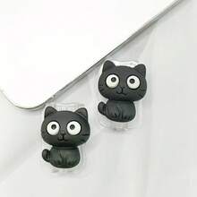 2pcs Cat Themed Cable Protectors, Designed For Phone Charging Cables. Durable, Tear-Resistant, Perfect Gift For Halloween, Christmas Or Birthday. Smartphone Charger Accessory, Desktop Cable Management, Fun Cable Sleeve - Multicolor - View 6