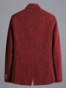 Men's Fashionable Shiny Spiked Collar Suit Jacket - Red - View 9