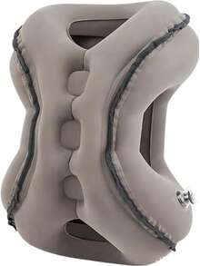 Premium Inflatable Neck Pillow For Travel – Ergonomic Support With FREE Sleep Mask & Earplugs | Neck Pain Relief For Car/Plane/Office | Quick Inflation & Compact Design - Xám - Xem 8