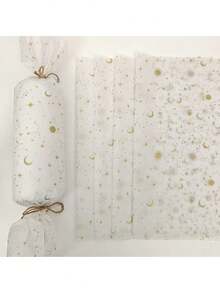 10/30/50pcs,Elegant White & Golden Starry Night Pattern Thin Paper - 50cm X 35cm Wax-Coated Gift Wrapping Tissue For Birthday, Bouquets, Party Favors - Premium Paper For Gift Wrapping, Gift Wrapping Supplies - Multicolor - View 6