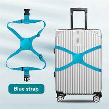 1pc Luggage Elastic Cross Strap, Safety Secure Packing Belt, Suitcase Protector Reinforcement Bandage - Multicolor - View 4