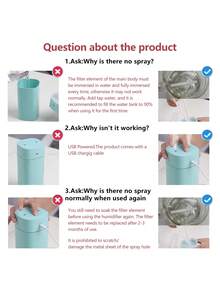 600ml USB 双喷嘴加湿器，快速蒸发加湿器适用于大房间，静音睡眠模式，家用精油扩散器 - 彩色 - 查看 10