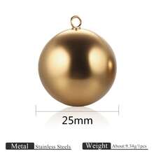 1 Or 4-Piece Stainless Steel 18K Gold-Plated Large Hollow Spherical Round Pendants (14/16/18/20/22/25/30mm), Suitable For DIY Jewelry Making: Necklace, Earring, Bracelet Components - Multicolor - View 9