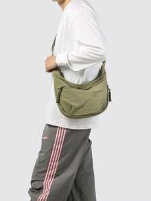 1个休闲牛津布男女通用斜挎包 - 新款校园运动风纯色帆布包 - 大容量饺子袋 - 彩色 - 查看 2