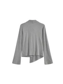 Women's New Stylish Long Sleeve T-Shirt, Gray High-Quality Design Casual Top For Autumn - Grey - View 5