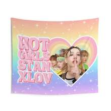 Xlov Members Pastel Rainbow Hot Girls Banner, Xlov Members Kpop Flag, Xlov 2025 Tour Merch, Gift Ideas Evol, Birthday Gift  Concert Merch - 1PC - 查看 3