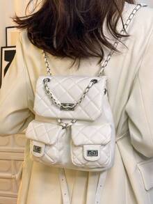 Multipurpose Small Backpack - White - View 3