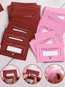 20pcs - Coupon For Him - DIY Scratch Off Date Night Stickers - Valentine's Day Gift - Romantic Gift - 3.5x5.5 Inch Mini Date Night Surprise Voucher Cards - Multicolor - View 2