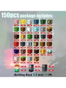 150/300片磁性积木 - 儿童磁，磁性积木，可堆叠磁铁，STEM教育玩具，适合男孩女孩，3岁以上儿童生日礼物 - 彩色 - 查看 6