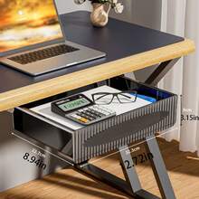 1pc Desktop Hanging Storage Box, Can Be Hung On The Edge Of Desk/Office Desk, Stores Calculators, Notes, Pens And Other Stationery, Suitable For Study And Office Scenarios, Utilizes Unused Space Under The Desk To Keep The Desktop Tidy, Suitable For Small Desks Or Users With Many Items. - Multicolor - View 11