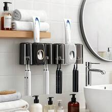 Combined Toothbrush Cup Holder - Wall Mount Organizer With Drainage, Hygienic Drying Function, Space Efficient Bathroom Essential, Easy Clean Surface, Adhesive Installation System, Complete Bathroom Organization, Water Runoff Design - Nhiều màu - Xem 10