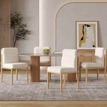 Dining Chairs - Beige + Sherpa - View 9
