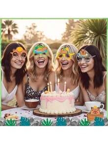 6pcs Cute Capybara Theme Party Photo Props Glasses Puffer Theme Mask Party Supplies Decoration,Paper Material, Perfect For Party Decoration Gifts, Perfect For Birthdays, Parties, Gatherings, And Holidays,Ideal Birthday Gift, Party Gift, Holiday Gift - Multicolor - View 2