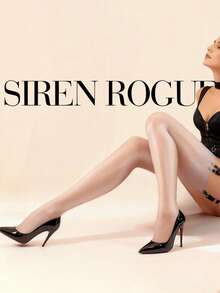 女士复古性感过膝长筒袜 - 高光泽超柔软质地，适合日常穿着、约会、办公，秋冬季高级复古连裤袜 - 无吊袜带 - 灰色 - 查看 8