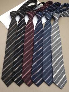 1 chiếc cà vạt kẻ sọc thủ công unisex, phù hợp cho công sở, học đường, thường ngày, dạo phố, dự tiệc. - Nhiều màu - Xem 8