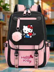 Kuromi印花背包，Hello Kitty印花简约背包，适合中学生，轻便舒适，大容量，休闲百搭旅行背包