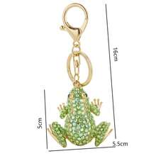 1个金属创意小青蛙吊坠，镶嵌水钻，可爱动物钥匙扣，适合婚礼、生日、新生儿派对、旅行纪念品、毕业典礼、乔迁之喜、派对等场合。 - 彩色 - 查看 6