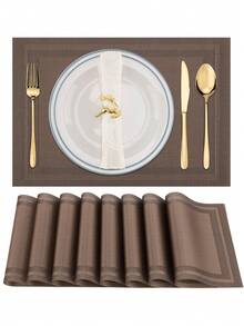 4 piezas/6 piezas Posavasos de plástico, Estilo occidental, Posavasos cuadrados para mesa, para comedor y cocina