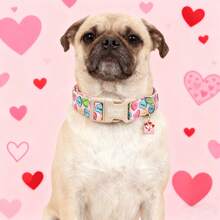 PETSIN Lionheart Glory 情人节狗狗项圈，彩色心形可调节柔软狗狗项圈，公母狗狗均适用，可爱宠物派对节日项圈 - 淺粉色 - 查看 8