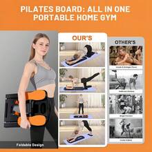 Hodeffior Pilates Reformer Machine Foldable Pilates Board With Ab Roller, Resistance Bands For Full Body Workout - Multifunctional Push-Up Board For Home, Gym & Travel - Purple - View 3