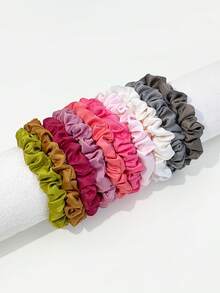 3pcs/10pcs Dark-Colored Mini Hair Ties Elastic Hair Bands, Set Of 10 - Multicolor - View 10