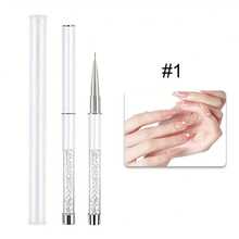 1-15PCS White And Black Metal Nail Art Brushes With Diamond Handle - Versatile Styles For Professional Salons And Home Use - White - View 22