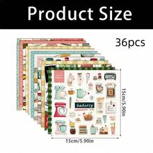 24/36PCS Retro Magazine Scrapbook Paper Pad, 5.9*5.9inch Single Side Heavyweight Vintage Kitchen, Polka Dot, Striped, Plaid Design Pattern Scrapbooking Paper, Perfect For Card Making, Crafting Projects, DIY Craft, Bullet Journals, Journal Supplies - Multicolor - View 12