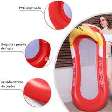 TendenciaMOSU Hamaca de Agua Inflable, Cama Flotante con Toldo, Tumbona Inflable con Reposacabezas, Tumbona Acuática con Red para Adultos y Niños, Cama Flotante con SombrillaCalidad premium - Rojo - Ver 3