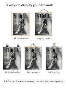 1张无框黑白豪华照片墙艺术印刷品，时尚杂志风格女性艺术海报，复古家居装饰，适用于客厅、宿舍、派对礼物 - 返校季，趣味海报，房间装饰，墙面印刷品，复古装饰，卧室装饰，大学宿舍必备 - 彩色 - 查看 6