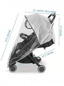 通用婴儿推车雨罩，防风、防水、防虫、冬季保暖，推车雨衣 - 彩色 - 查看 4