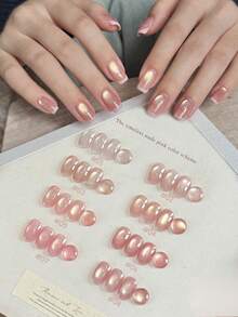 MISS SHAKA 10毫升月光芭蕾系列粉色闪粉猫眼甲油胶，亮泽裸粉色闪粉甲油胶，圣诞美甲用品 - 彩色 - 查看 5