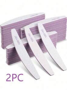 50Pcs Straight Nail Files 100/180 Grit Wood …Sandpaper Sanding File Grit Double Side Of Polishing Files For Natural Nail - Light Grey - View 15
