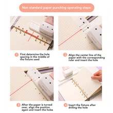 3-Hole Punch For Loose-Leaf Notebooks (4 Mm Diameter, 19 Mm Spacing), Perfect For A5, A6, A7, A8 And Pocket-Sized Notebooks. Pink Punch For Scrapbooking. - Pink - View 4