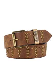 1条男士西部牛仔风格牛头压纹扣复古卡其色PU腰带，适合夏季、秋季、万圣节、秋冬季节等场合，适合青少年、青年、男士，休闲、户外、运动、度假、毕业礼物、生日礼物、日常穿着。 - 牛針扣 - 查看 14