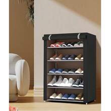 5/7 Tier Shoe Organizer With Nonwoven Fabric Cover Shoe Cabinet, Easy To Assemble, Portable Shoe Cabinet, Shoe Storage Shelf For 27-35 Pairs Of Shoes, Suitable For Various Scenes Such As Entryway, Suitable For Sneakers, High Heels, And Boots - 5 tầng & Đen - Xem 11