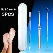 专业不锈钢指甲钳，多功能角质层去除器，美甲护理修甲工具套装 - 彩色 - 查看 10