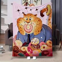 1 Piece Animal City Cartoon Blanket - Soft Flannel Shawl, Printed With Judy Hopps And Nick Wilde Digital Patterns, Suitable For All Seasons, Warm And Comfortable Gift, Suitable For Home, Office, Travel And Camping, Bed Accessories, Lively Design, Durable - Phong cách - Xem 1