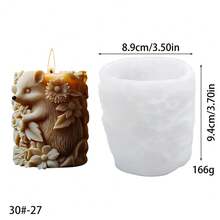 1pc Lizard & Hedgehog Shaped Candle Making Silicone Mold Craft - White - View 5