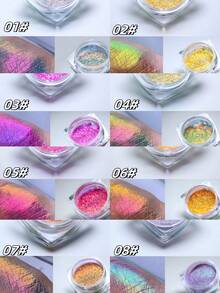 1g/盒多色变色龙粉指甲闪粉极光霓虹彩虹颜料铬粉彩虹色眼影指甲擦粉[颜色变化]变色龙粉|颜色变化|眼影|极光粉|狂欢节/狂欢节/化妆舞会 - 彩色 - 查看 19
