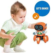 6-bens dansande bläckfiskrobot - med ljus och musik, pedagogisk interaktiv leksak, bästa presenten för pojkar, flickor, födelsedag, jul, högtider
