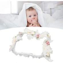 Diadema de Bautizo Niña Blanca Flor Bautizo Diademas Exquisita Artesania Elastico Suave Encaje bebe Niña  Diademas para Bautizos de bebe y Bautizos Tipo CConveniente y duradero,Los favoritos de los niños - Multicolor - Ver 9