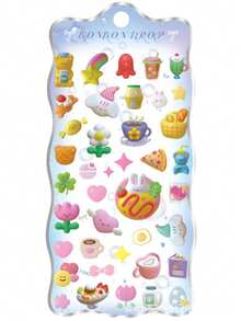 1 Sets Of 1pc Japanese Cartoon Beautiful 3D 3D Relief Acrylic Diamond Gemstone Stickers Children's And Girls' Decorative Stickers It Is The Perfect Choice For Valentine's Day Gifts For Friends And Fans - Multicolor - View 7