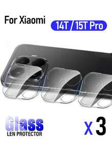 3 piezas de protectores de lente de cámara de vidrio templado compatibles con Mi 15T Pro 14T 13T Pro Redmi Note 14 Pro+ 13 Pro 4G 5G 12 Pro Plus, película protectora HD clara, resistente al agua, resistente a los arañazos, ajuste preciso, claridad de alta definición, aplicable a protección diaria, oficina, hogar, cubierta de cámara de teléfono a prueba de golpes, resistente a caídas, resistente a arañazos - transparente - Ver 10
