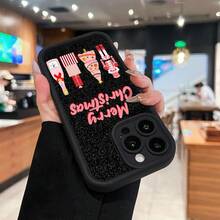 Estuche para teléfono con patrón de regalo y cascanueces navideños Compatible con estuches para teléfonos   17  16 Pro Max  15 Pro Max  13 y  12 Hecho de material TPU a prueba de caídas, resistente al desgaste y cómodo de sostener Un gran regalo para familiares, amigos, seres queridos, novios / novias y para Navidad - Negro - Ver 6