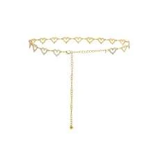 One Silver Metal Waist Chain For Women. The Waist Chain Exudes A Sense Of Luxury And Is Perfect For Summer. It Can Be Paired With Dresses, Used As A Decoration For Suits, And Is A Fashionable And Versatile Thin Belt Chain. It Is Suitable For Weddings And Can Be Given As A Valentine's Day Gift. - Heart-shaped Rhinestones - View 4