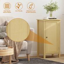 Mesa de noche de granja, Mesa de comedor de 16 pulgadas con cajón para el dormitorio, Mesa de extremo de madera moderna Boho, Mesa de acento de almacenamiento con piernas resistentes para la sala de estar, Habitación - Marrón - Ver 6