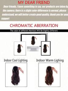 合成长直发发带半假发夹式接发蓬松自然假金发发片带发带 - 彩色 - 查看 8