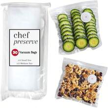 Chef Preserve Reusable Vacuum Sealer Bags – 30-Storage Bags, Freezer, Microwave – Odor-Resistant, Leak-Proof – Compatible With Chef Preserve Vacuum Sealers - 30袋 - 查看 8